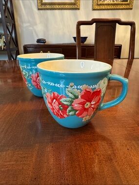 Pioneer Woman Vintage Floral Coffee Tea Mug Cups Set of 2